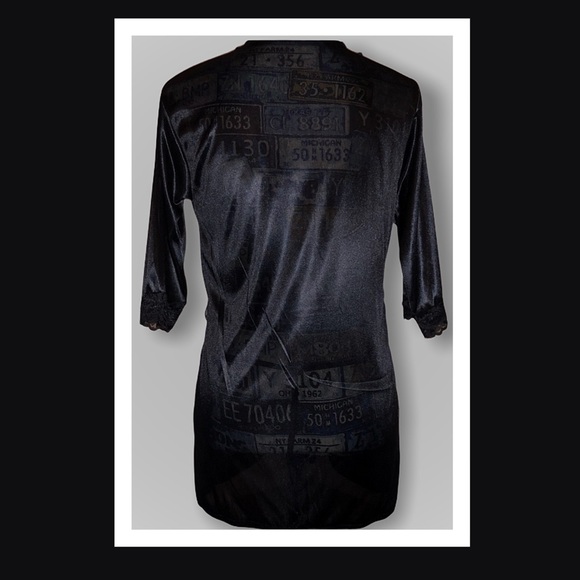 Black Satin & Lace Robe w/ Matching G String NWT - Picture 8 of 10